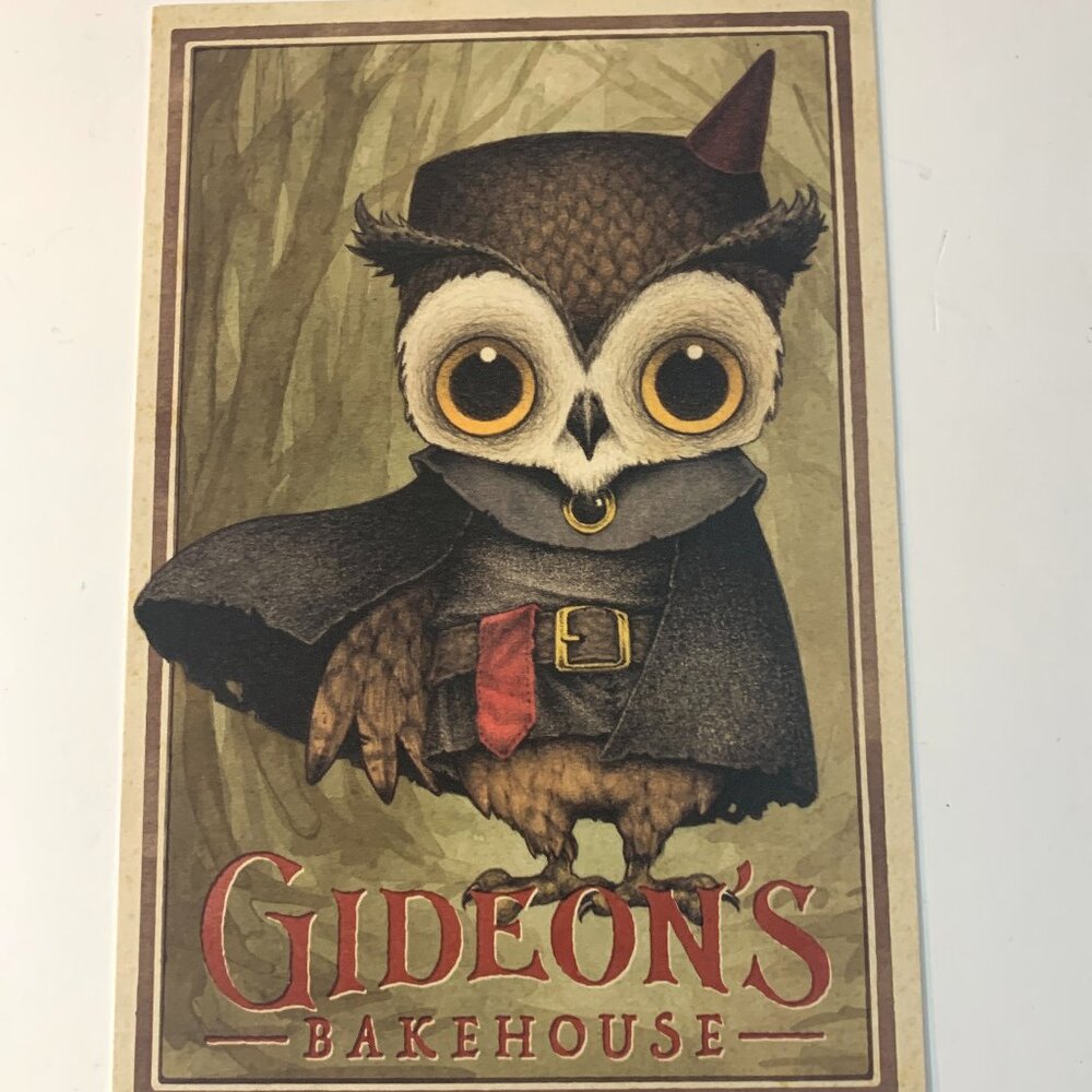 Gideon's Bakehouse Menu Card Thaddeus Bubo Owl March 2024 Disney Springs New